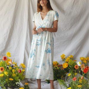 🆕Christy Dawn The Dawn Dress In Tie Dyed Blue White Midi Size S